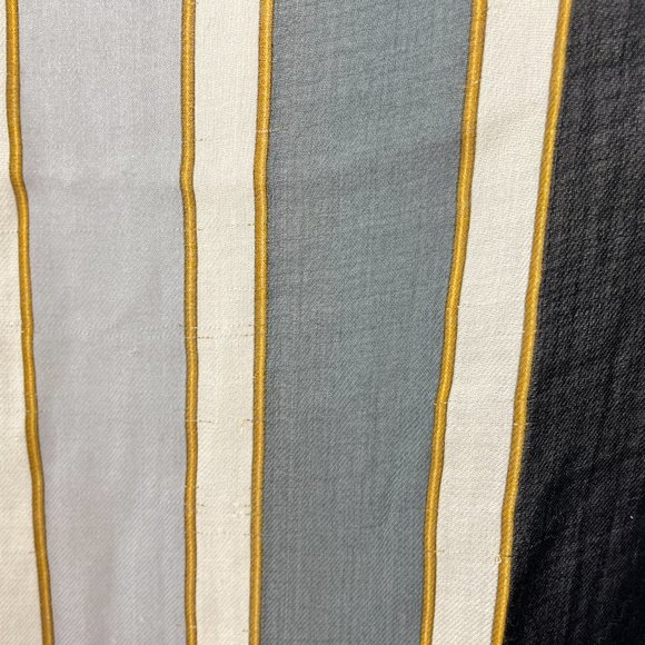 Sold on our website CHANEL Black Gray Cashmere Rectangular CC Logo Fringe Scarf - Picture 11 of 13